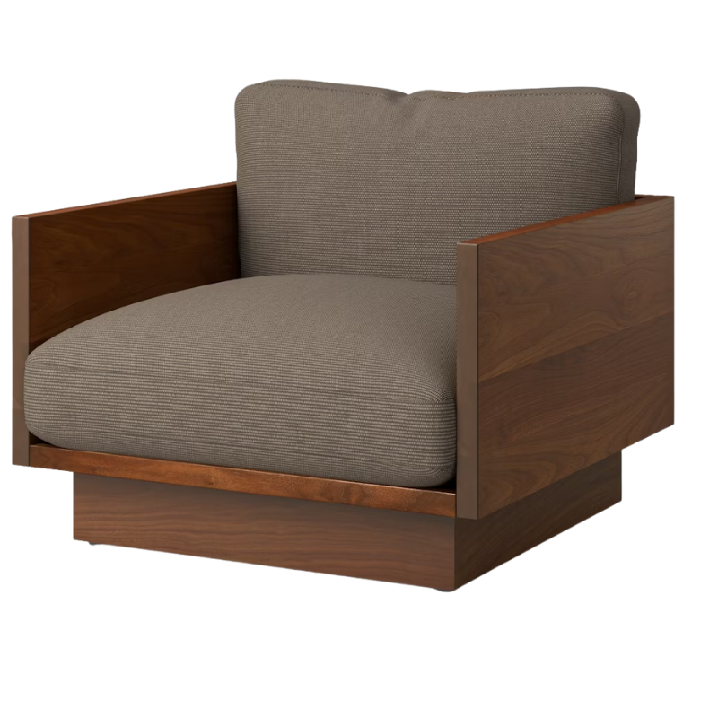 The Tudor Walnut Pawson Drift Lounge Chair from Herman Miller with isa median upholstery.