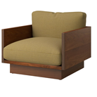 The Tudor Walnut Pawson Drift Lounge Chair from Herman Miller with isa plains upholstery.
