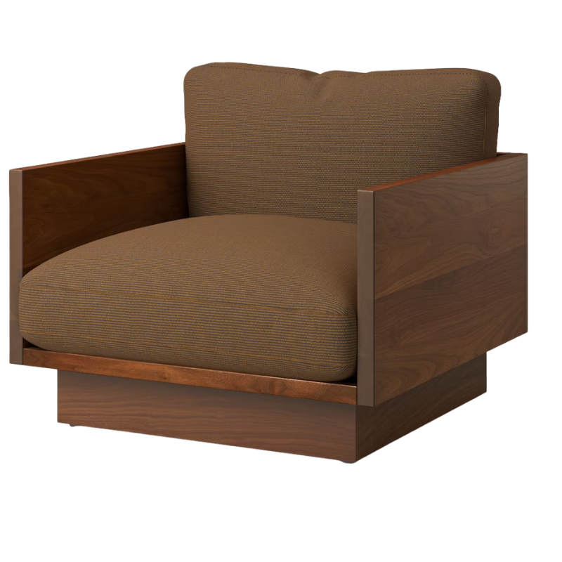 The Tudor Walnut Pawson Drift Lounge Chair from Herman Miller with isa surround upholstery.