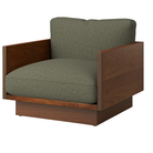 The Tudor Walnut Pawson Drift Lounge Chair from Herman Miller with luce agrarian upholstery.