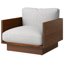The Tudor Walnut Pawson Drift Lounge Chair from Herman Miller with luce relic upholstery.