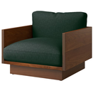 The Tudor Walnut Pawson Drift Lounge Chair from Herman Miller with mode outdoors upholstery.