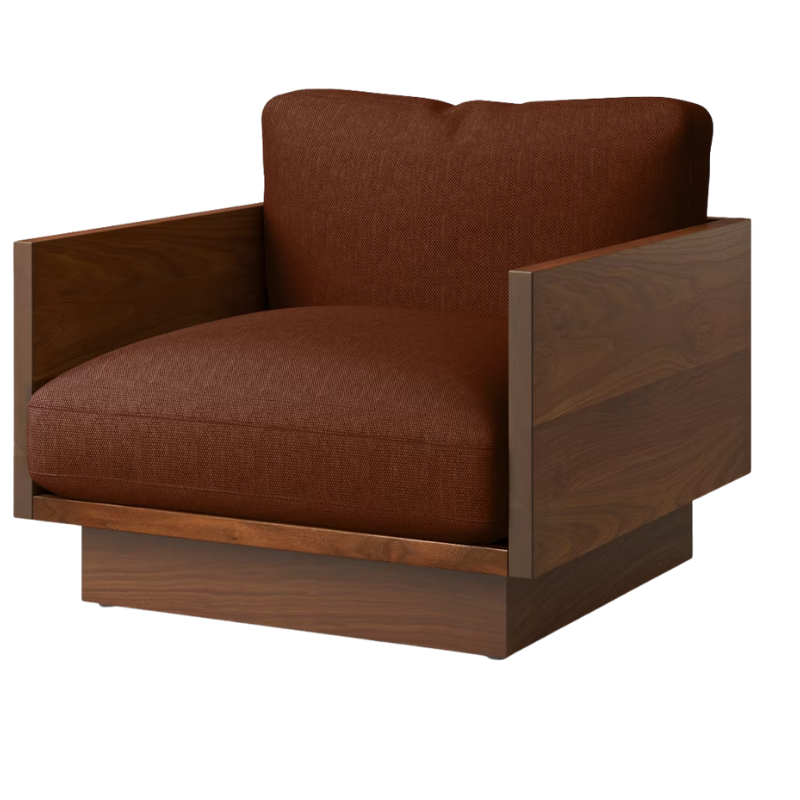 The Tudor Walnut Pawson Drift Lounge Chair from Herman Miller with mode pathway upholstery.