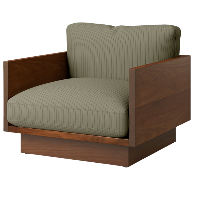 The Tudor Walnut Pawson Drift Lounge Chair from Herman Miller with passage echo upholstery.
