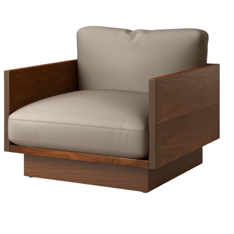 The Tudor Walnut Pawson Drift Lounge Chair from Herman Miller with raise leather gesso upholstery.