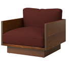 The Tudor Walnut Pawson Drift Lounge Chair from Herman Miller with rowan brickfield upholstery.