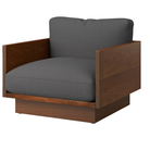 The Tudor Walnut Pawson Drift Lounge Chair from Herman Miller with rowan forward upholstery.