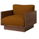 The Tudor Walnut Pawson Drift Lounge Chair from Herman Miller with rowan medallion upholstery.