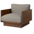The Tudor Walnut Pawson Drift Lounge Chair from Herman Miller with tempo velvet purr upholstery.