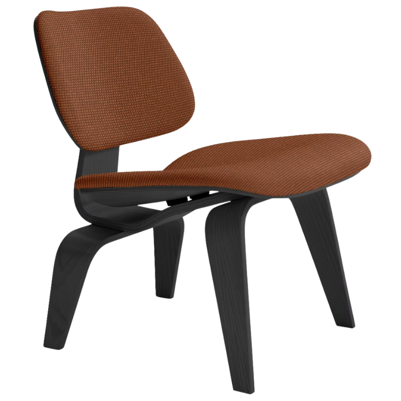 The Upholstered Ebony Eames Molded Plywood Lounge Chair Wood Base from Herman Miller with isa foxtrot upholstery.