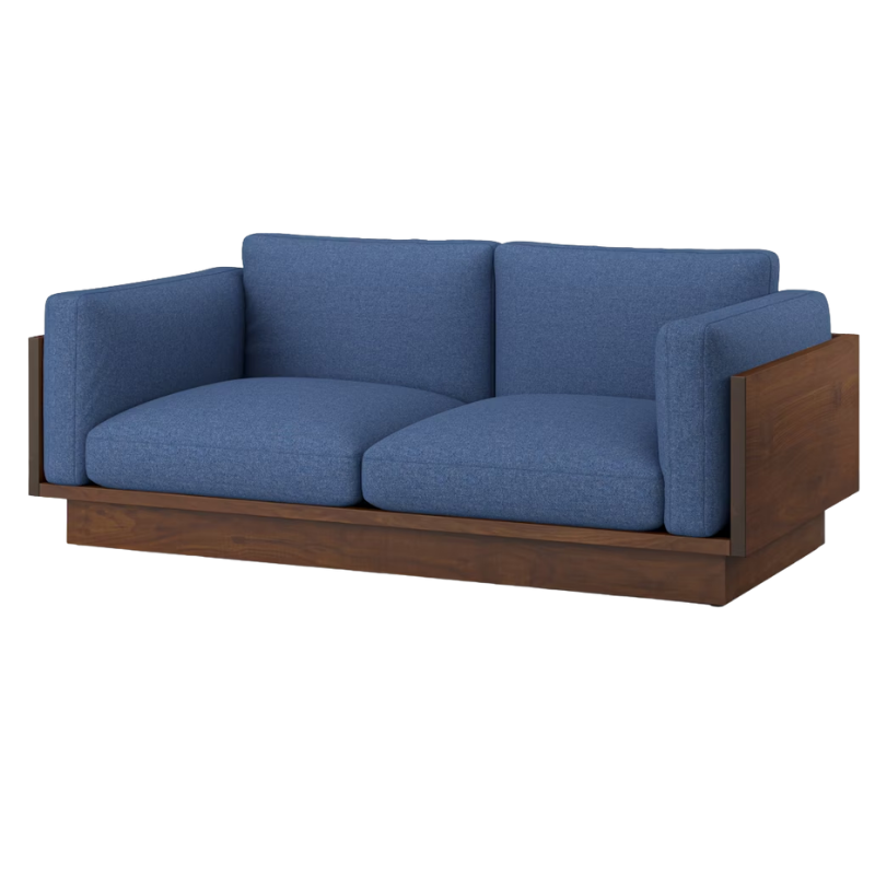 The Tudor Walnut Pawson Drift 80" Sofa from Herman Miller with luce alkali upholstery.