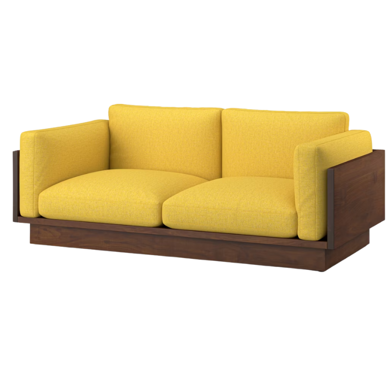 The Tudor Walnut Pawson Drift 80" Sofa from Herman Miller with luce clarion upholstery.