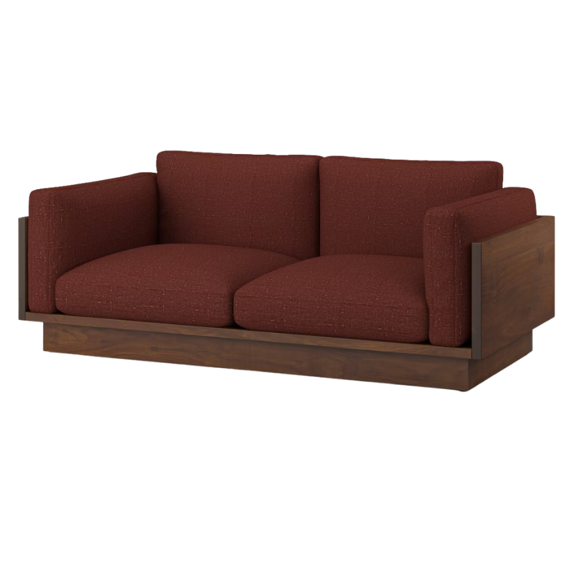 The Tudor Walnut Pawson Drift 80" Sofa from Herman Miller with rowan brickfield upholstery.