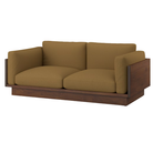 The Tudor Walnut Pawson Drift 80" Sofa from Herman Miller with tempo velvet gazelle upholstery.