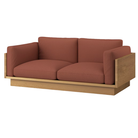 The White Oak Pawson Drift 80" Sofa from Herman Miller with beck clayware upholstery.