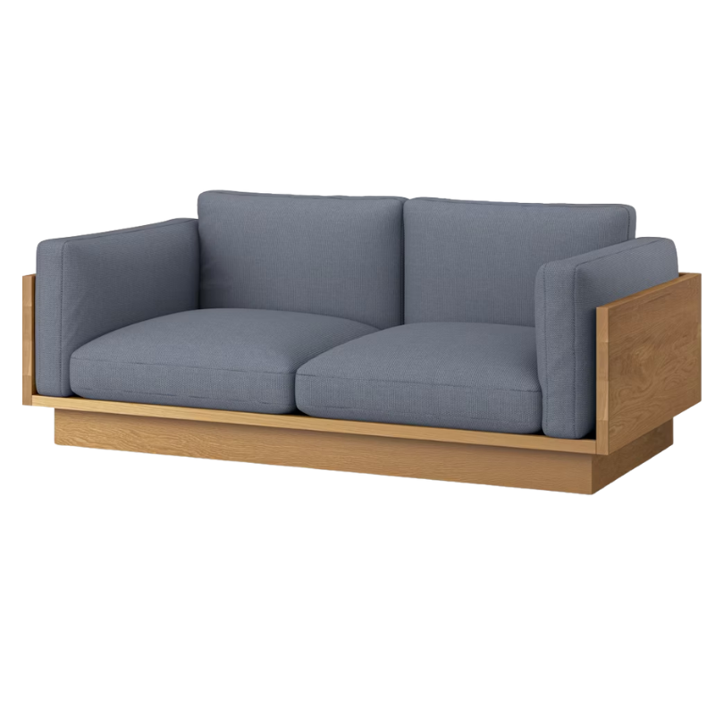 The White Oak Pawson Drift 80" Sofa from Herman Miller with isa oceanic upholstery.