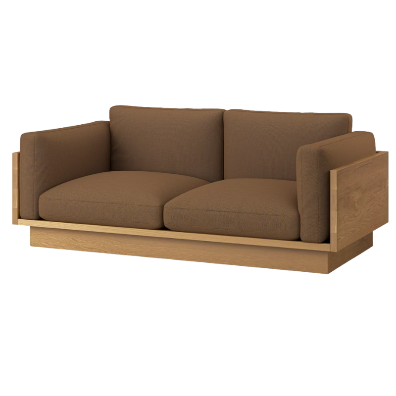 The White Oak Pawson Drift 80" Sofa from Herman Miller with isa sorround upholstery.