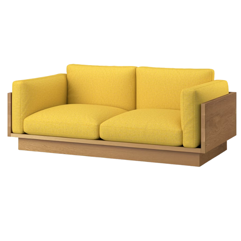 The White Oak Pawson Drift 80" Sofa from Herman Miller with luce clarion upholstery.
