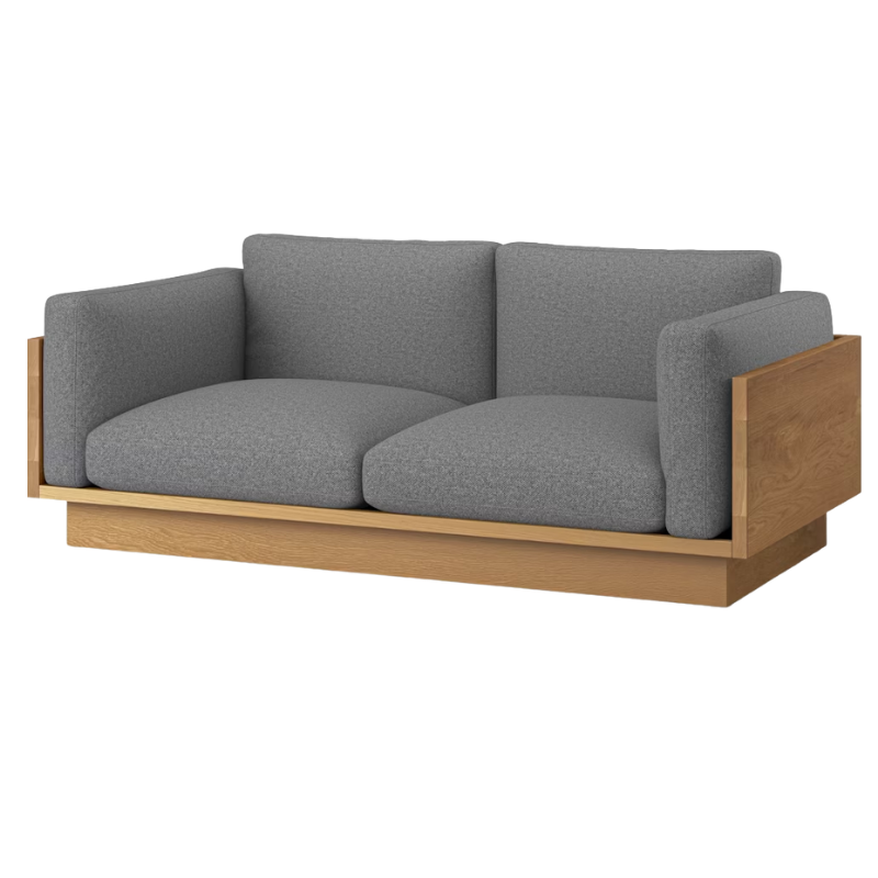 The White Oak Pawson Drift 80" Sofa from Herman Miller with luce scoria upholstery.