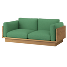 The White Oak Pawson Drift 80" Sofa from Herman Miller with luce virescent upholstery.