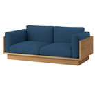 The White Oak Pawson Drift 80" Sofa from Herman Miller with mode denim upholstery.