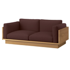 The White Oak Pawson Drift 80" Sofa from Herman Miller with passage claret  upholstery.