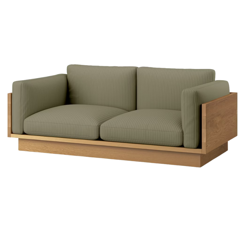 The White Oak Pawson Drift 80" Sofa from Herman Miller with passage echo upholstery.