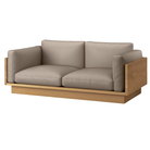 The White Oak Pawson Drift 80" Sofa from Herman Miller with raise leather gesso upholstery.