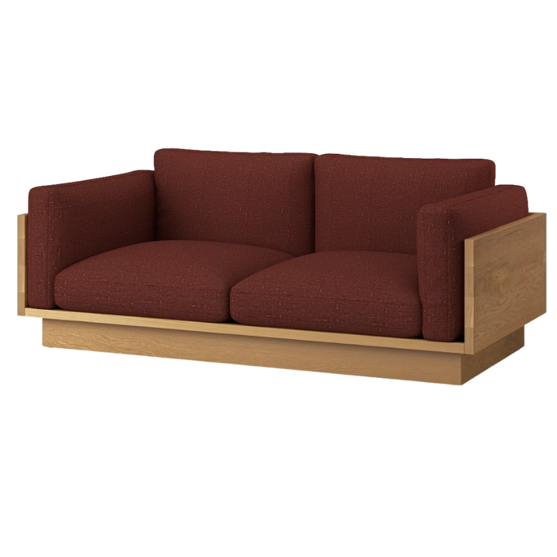 The White Oak Pawson Drift 80" Sofa from Herman Miller with rowan brickfield upholstery.