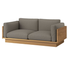 The White Oak Pawson Drift 80" Sofa from Herman Miller with rowan rabbit upholstery.