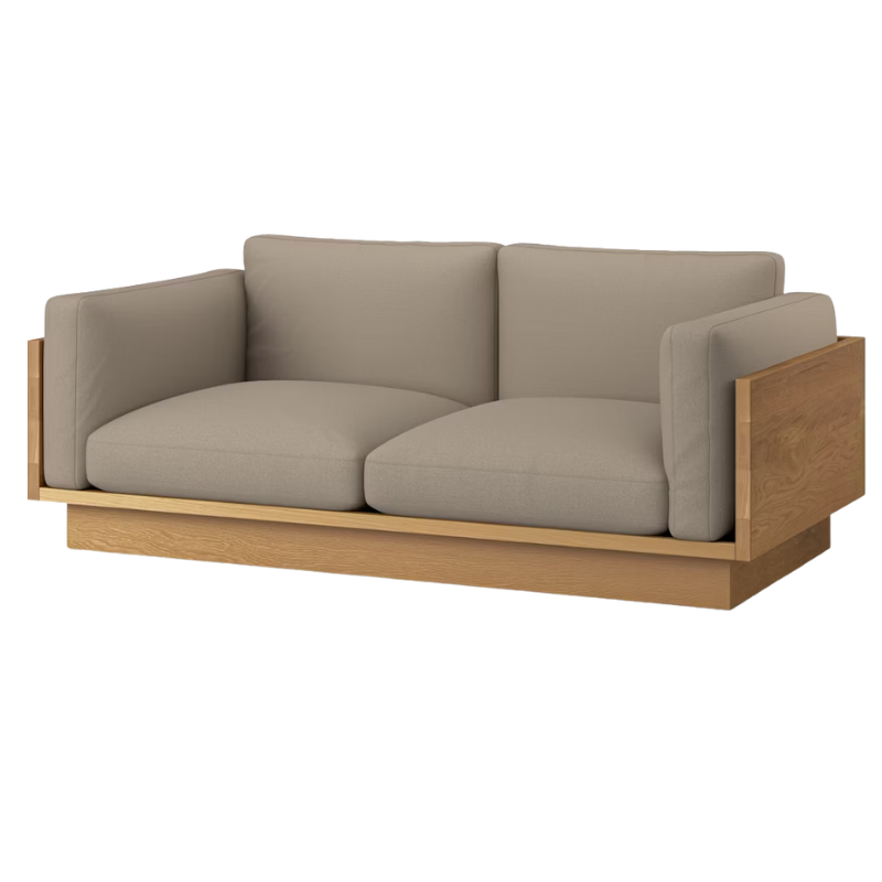 The White Oak Pawson Drift 80" Sofa from Herman Miller with tempo velvet shiitake upholstery.