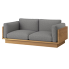 The White Oak Pawson Drift 80" Sofa from Herman Miller with whim pewter upholstery.