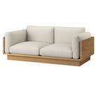 The White Oak Pawson Drift 80" Sofa from Herman Miller with whim warm white upholstery.