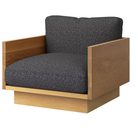 The White Oak Pawson Drift Lounge Chair from Herman Miller with beck molecule upholstery.