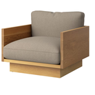 The White Oak Pawson Drift Lounge Chair from Herman Miller with isa bashful upholstery.