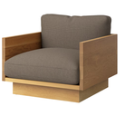 The White Oak Pawson Drift Lounge Chair from Herman Miller with isa median upholstery.
