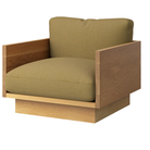 The White Oak Pawson Drift Lounge Chair from Herman Miller with isa plains upholstery.