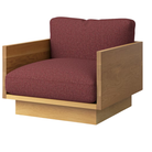 The White Oak Pawson Drift Lounge Chair from Herman Miller with luce coulis upholstery.
