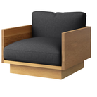 The White Oak Pawson Drift Lounge Chair from Herman Miller with mode talus upholstery.