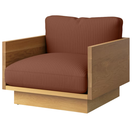 The White Oak Pawson Drift Lounge Chair from Herman Miller with passage contessa upholstery.