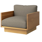 The White Oak Pawson Drift Lounge Chair from Herman Miller with whim rye upholstery.