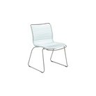 The dusty blue Click Outdoor Dining Chair No Armrest by Houe.