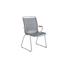 The dark grey Click Outdoor Dining Chair with a Tall Back by Houe.