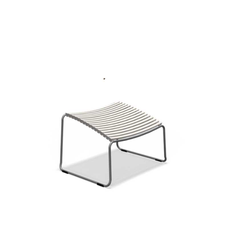 The muted white Click Outdoor Footrest by Houe.