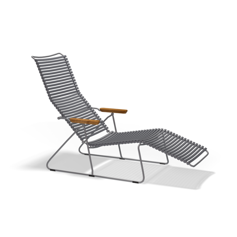 The dark grey Click Outdoor Sunlounger from Houe.