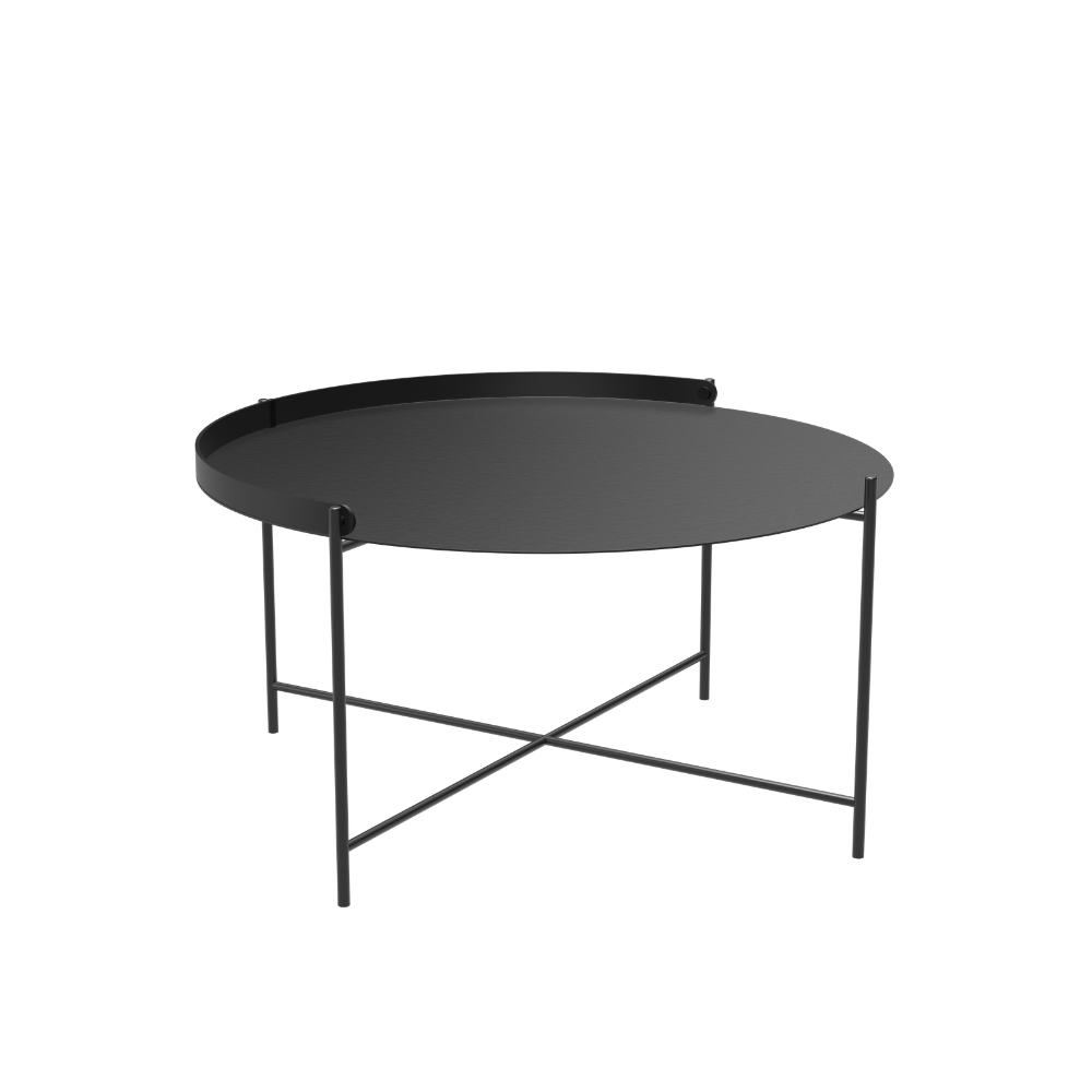 The large black Edge Outdoor Tray Coffee Table by Houe.