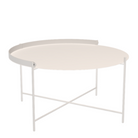 The large muted white Edge Outdoor Tray Coffee Table by Houe.