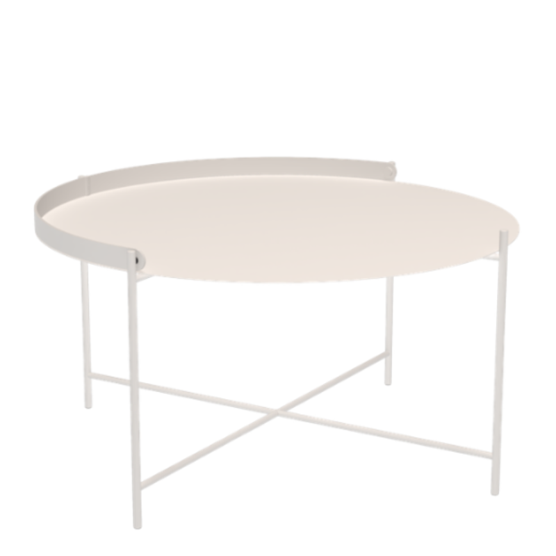 The large muted white Edge Outdoor Tray Coffee Table by Houe.