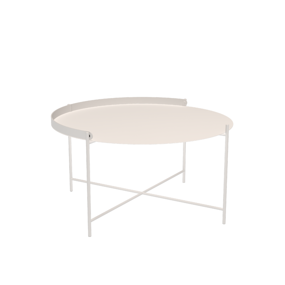 The large muted white Edge Outdoor Tray Coffee Table by Houe.