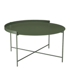 The large olive green Edge Outdoor Tray Coffee Table by Houe.